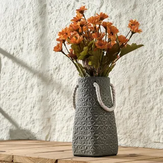 Keramikvase, 17,8 cm, Schiefergrau, modernes Bauernhaus, niedlich, Boho, handgefertigt, antikes Dekor, schlichter nordischer Stil, ästhetische dekorative Blumenvase für Wohnzimmer, Bücherregal, Büro