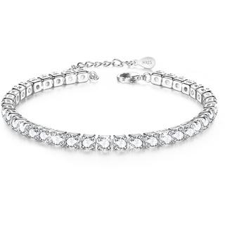 Fußkettchen,Tennis Fussketten für Frauen,Damen fußkette,Silber Fußkette Damen,Fussketten für Frauen Silber 925 Stabil,Fußkette Damen Silber 925,Armband Damen,Armbänder Geschenk für Frauen,7.2in+2in