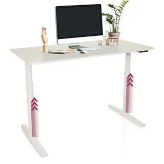 HJH Office Schreibtisch höhenverstellbar, elektrisch 140x70 cm Stand PRO Schreibtisch mit Memory-Funktion, inkl. ergonomischen Modus, Weiß