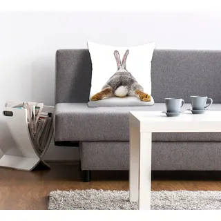 Queence "Rabbit Tail", mit einem Hasenschwanz, grau, bedruckt),