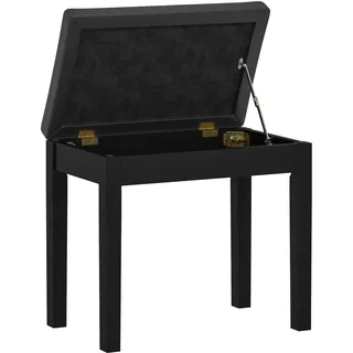 Homcom Klavierbank Gummiholz Kunstleder 55 x 34 x 50 cm Schwarz