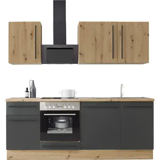 kochstation Küchenzeile Florida 220 cm schwarz