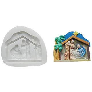 Silikomart | Silikonform für Zuckermasse NATIVITY, Form für Tortendekorationen, Thema Prinz, Maße 140 x 155 x 40 mm