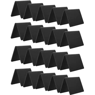 20 Stück Acryl Mini Kreidetafel Schild, AITEE Schwarz Mini Tischtafel Schilder, Kleine Zelt Kreidetafeln Tafel für Hochzeiten, Geburtstagsfeiern, Nachrichtentafeln Schilder, Buffet, Bäckerei und