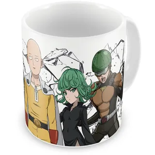 Grupo Erik One Punch Man Heros Tasse - Teetasse Kaffeetasse - Kaffeebecher mit Fassungsvermögen von 350 ml Offizielle Lizenz One Punch Man Manga