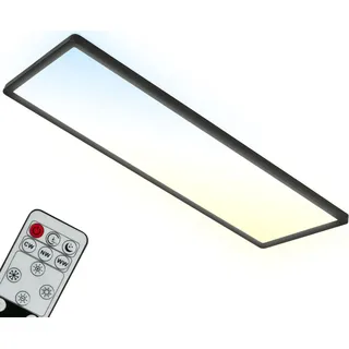 Briloner Leuchten LED Panel, Fernbedienung, Dimmbar, CCT Farbtemperatursteuerung, Flaches Design, Schwarz