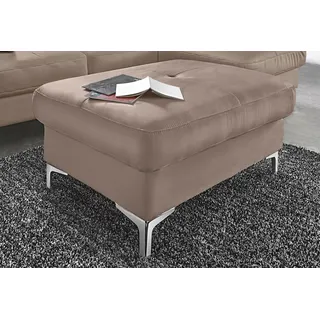 Cotta Hocker "Sammy", grau (stone), B:95cm H:47cm T:64cm, Hocker, Polsterhocker Lederhocker