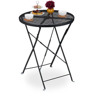 Relaxdays Gartentisch Ø 60,5 x 71,5 cm Schwarz