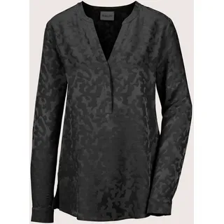 Langarmbluse MADELEINE "Bluse Lange Jacquard-Bluse", Damen, Gr. 38, schwarz, Obermaterial: 100% Viskose CV., Modern, normal, Blusen Langarmbluse