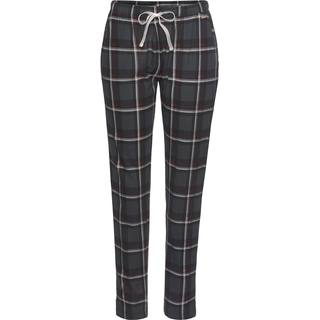 Pyjamahose S.OLIVER, Damen, Gr. 44/46, N-Gr, rot (bordeaux, kariert), Single Jersey, Obermaterial: 50% Baumwolle, 50% Viskose, kariert, schmal knöchellang, Hosen Pyjamahose, mit Allover-Druck, Topseller