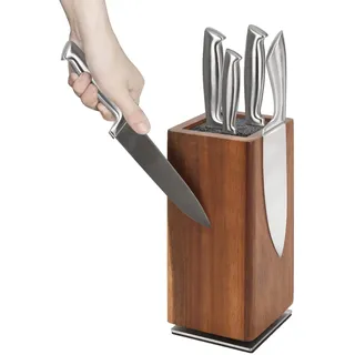 360° Rotationsmesserhalter,Holzmesserblock,Universalmesserhalter,Küchenmesserhalter,zur Aufbewahrung von Küchenmessern