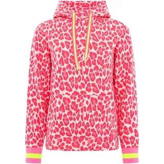 Zwillingsherz Hoodie »"Leo Allover Neon Kante"«, im Animal-Design und kontrastfarbigen Ärmelbündchen, pink