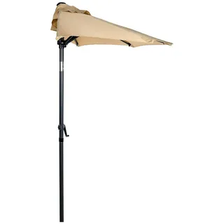 Butlers Sonnenschirm Siesta , Beige , Metall, Textil , 184x94 cm , Sonnenschutz, Sonnenschirme