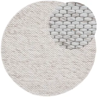 carpetfine Sina Wollteppich Ø 120 cm beige