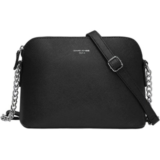 David Jones - Damen Kleine Umhängetasche - Frau Handtasche PU Leder - Tasche Kette Schultertasche Crossbody Bag - Abendtasche Zip Reißverschluss - Party Handy City Clutch Mode Elegant - Schwarz