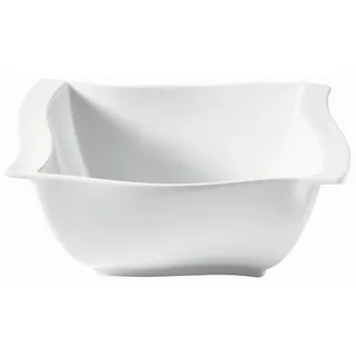 Novel Salatschüssel , Weiß , Keramik , Wellen , quadratisch , 23x9x23 cm , Lfgb , Geschirr, Schalen & Schüsseln, Salatschüsseln