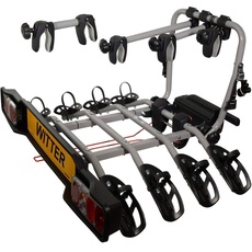 Witter Towbars ZX304EU Fahrradträger für die Anhängerkupplung - Kupplungsfahrradträger für 4 Fahrräder abklappbar - Heckträger inkl. 7- bzw. 13-poligem Anschluss mit 60 kg Zuladung, Nicht Zutreffend