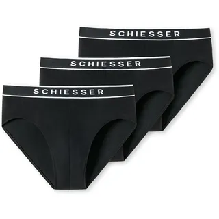 SCHIESSER Herren 3 Pack Bio Baumwolle - 95/5 Organic Slip, Schwarz_179570, XL