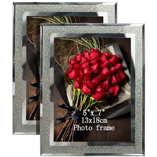 PETAFLOP Bilderrahmen 13x18, Bilderrahmen Glas 2er-Set für Hochzeiten, Häuser, Büros