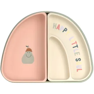 Lässig Baby Kinder Geschirrset Silikon Teller Schüssel Snackteller/Silicone Dish Set Happy Fruits Cherry
