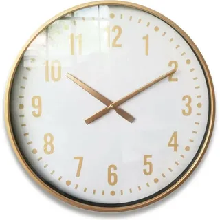 Wanduhr Versa Metall Glas Holz MDF 4,5 x 60 x 60 cm - Weiß