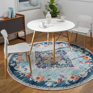 livabliss ADEN Orientteppich Ø 160 cm Blau