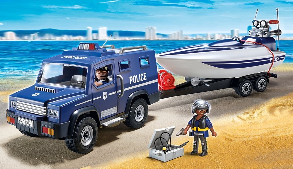 Bild von City Action Polizei-Truck mit Speedboot 5187