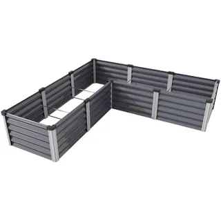 Hochbeet , Anthrazit, Alufarben , Metall , 185x40.3x185 cm , Gartenzubehör, Hochbeete