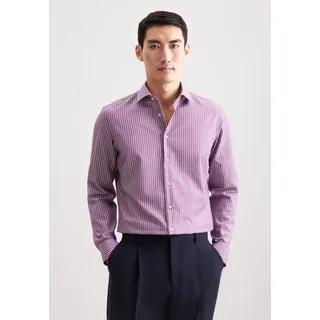Businesshemd SEIDENSTICKER "Schwarze Rose", Herren, Gr. L (41), normale Ärmellängen, lila, 100% Baumwolle, gestreift, slim fit, 2-Knopf-Manschette, Hemden Businesshemd, Slim 1/1 Kentkragen Gestreift