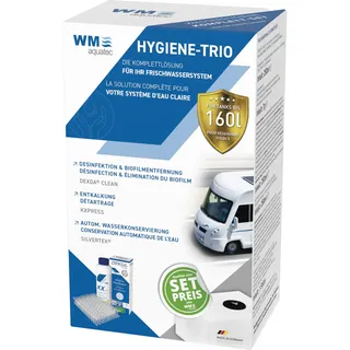 WM aquatec Hygiene-Trio bis 160L Tankgröße – Wasserhygiene für Wohnmobile, Caravans & Boote – Reinigung, Desinfektion & automatische Wasserkonservierung
