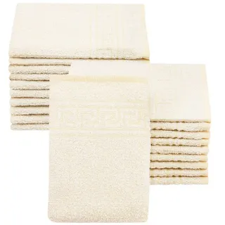 ZOLLNER Waschhandschuh Handtuchset 16 x 22 cm gelb 20-tlg.