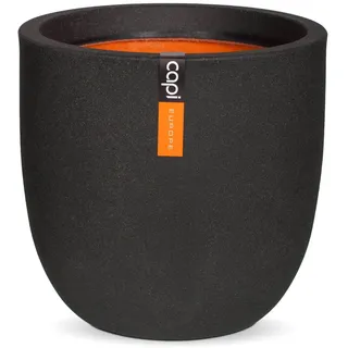 Capi Europe - Topf Kugel Smooth NL - 54x52 - Schwarz - Blumentopf für den Innen- und Außeneinsatz - Übertopf - Pflanztopf - Pflanzgefäß - Kunststoff - KBL935