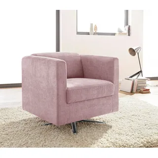 Home Affaire Cocktailsessel Bob Polyester 72 x 71 x 75 cm Rosa drehbar mit Sternfuß