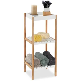 Relaxdays Badregal , Multicolor , Holzwerkstoff, Holz , 30x72x29 cm , Badezimmer, Badezimmerregale, Badregale