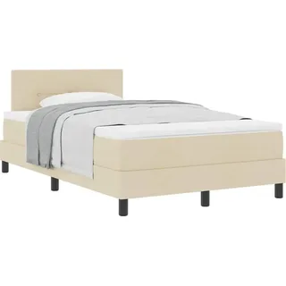 Boxspringbett mit Matratze Creme 120 x 200 cm Stoff - Creme