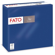 Fato, Einweg-Papierservietten, Weichheit und Flauschigkeit, Packung mit 40 Servietten, Größe 38x38 gefaltet in 4 und 2 Lagen, Farbe Nachtblau, 100% reines Zellulosepapier, FSC-zertifiziert
