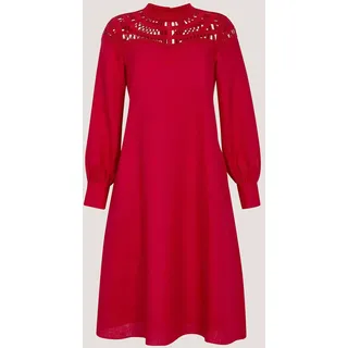 Sommerkleid MADELEINE "Spitzenkleid Sommerkleid aus Naturgarn und Spitze", Damen, Gr. 42, N-Gr, rot, Obermaterial: 100% Leinen LI., Modern, Kleider Sommerkleid, Aufwendige Detailverarbeitung