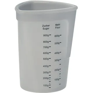 LURCH 70260 Messbecher aus 100% BPA-freiem Platin Silikon 1l, mit Skalen für Flüssigkeiten, Mehl und Zucker, Transparent, 12.5 x 12.5 x 17 cm
