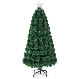 Costway Künstlicher Weihnachtsbaum Grün mit Beleuchtung 150 cm