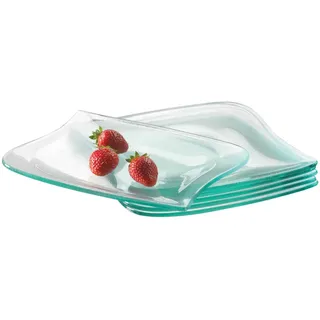 Mäser Desserttellerset , Transparent , Glas , 6-teilig , Geschirr, Teller, Teller-Sets