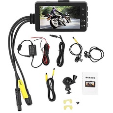 Motorrad Aufnahme Kamerasystem, 1080P/480P Dual Lens Dash Cam DVR, IP68 wasserdicht, Videotreiber, 3-Zoll-LCD
