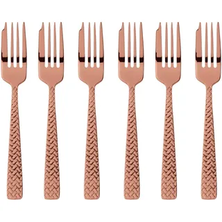 Sambonet Kuchengabel , Kupferfarben , Metall , 15x2x21 cm , DIN EN ISO 14001, DIN EN ISO 50001, DIN EN ISO 9001 , Besteck, Gabeln