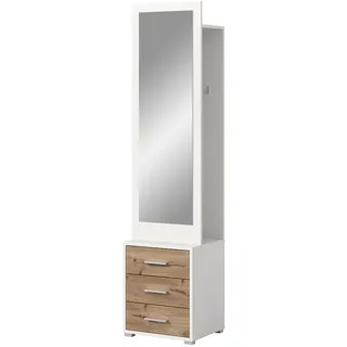 inn.furn Garderobenschrank Pallas 45 x 190 cm Weiß, Eiche
