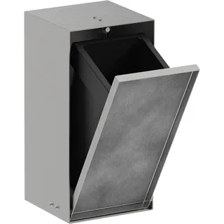 hansgrohe XtraStoris Rock Abfalleimer, Einbau, befliesbare Tür, 240x140x390mm, 2,5 Liter Inhalt, 56063800, Farbe: Edelstahl gebürstet