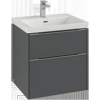 Villeroy & Boch Subway 3.0 Waschbeckenunterschrank, 2 Auszüge, 572x576x478mm, C57800AF, Farbe: Front/Korpus: Soft Green, Griff: Aluminium glänzend