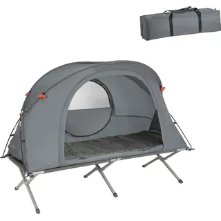 SoBuy OGS60 Feldbett mit Zelt Wurfzelt Feldbett 4in1-Zelt mit Campingliege Schlafsack Matratze und Zubehör Zelt