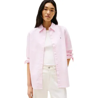 Tommy Hilfiger Damen Hemd Oxford Relaxed Fit, Mehrfarbig (Classic Ithaca STP/Mid Pink), 44