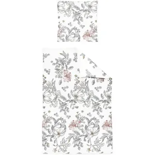 IRISETTE "Nova 8388", grau (stone), B/L: 155cm x 220cm, 1 Stk., 1 Stk., Mako-Satin, B/L: 80cm x 80cm, 2 teilig, edel und hochwertig