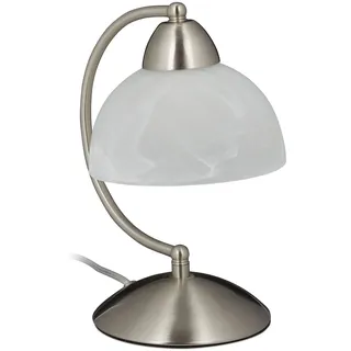Relaxdays Tischlampe Touch Silber
