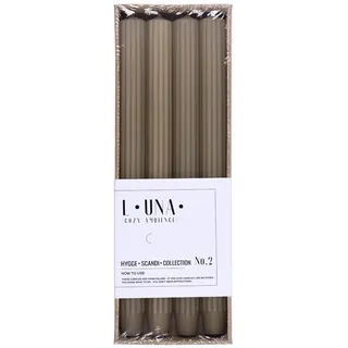 donau home Set Lange Stabkerzen 30 x Ø 2,5 cm beige 4 St.